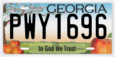 GA license plate PWY1696