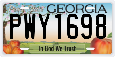 GA license plate PWY1698