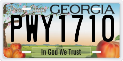 GA license plate PWY1710
