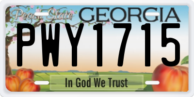 GA license plate PWY1715