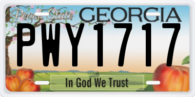 GA license plate PWY1717
