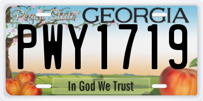 GA license plate PWY1719