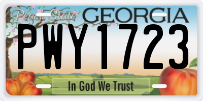 GA license plate PWY1723