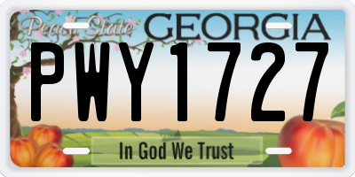 GA license plate PWY1727