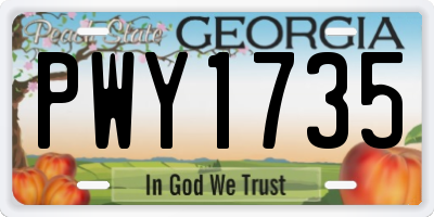 GA license plate PWY1735