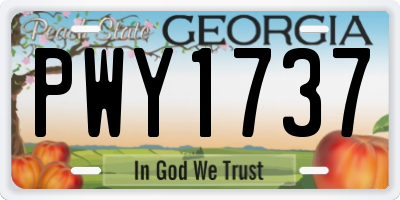 GA license plate PWY1737
