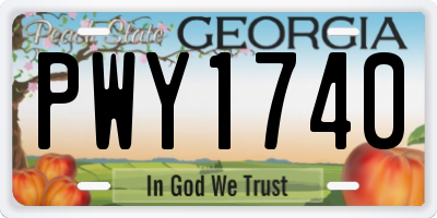GA license plate PWY1740