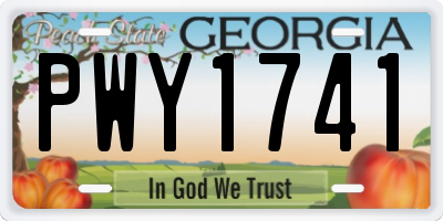 GA license plate PWY1741
