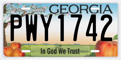 GA license plate PWY1742
