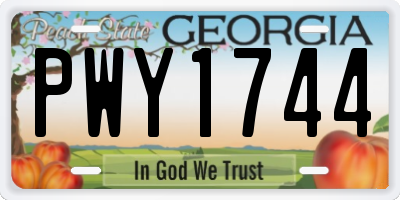 GA license plate PWY1744