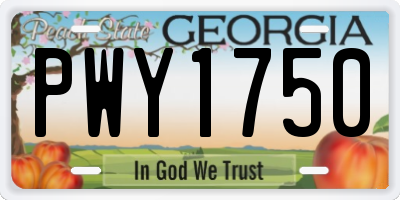 GA license plate PWY1750