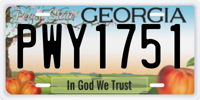 GA license plate PWY1751