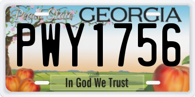 GA license plate PWY1756