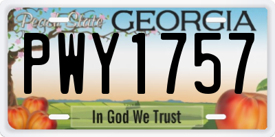 GA license plate PWY1757