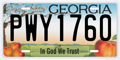 GA license plate PWY1760