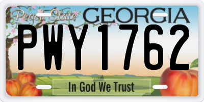 GA license plate PWY1762