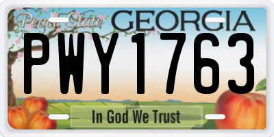 GA license plate PWY1763