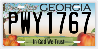 GA license plate PWY1767