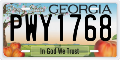 GA license plate PWY1768
