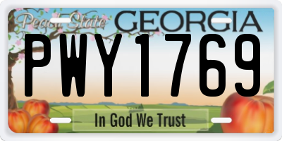 GA license plate PWY1769