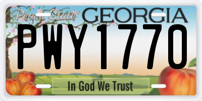 GA license plate PWY1770