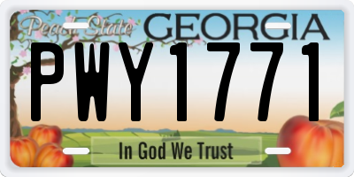 GA license plate PWY1771