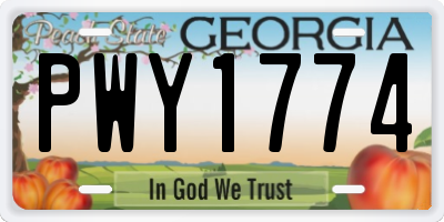 GA license plate PWY1774