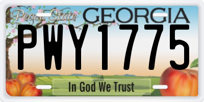GA license plate PWY1775