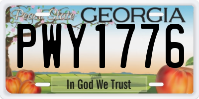 GA license plate PWY1776