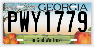 GA license plate PWY1779