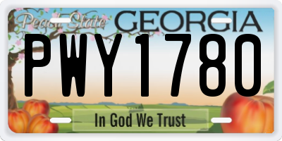 GA license plate PWY1780