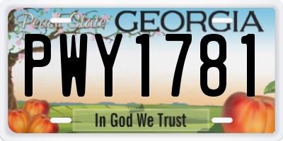 GA license plate PWY1781