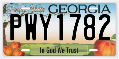 GA license plate PWY1782