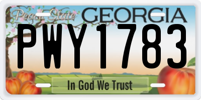 GA license plate PWY1783