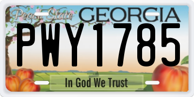 GA license plate PWY1785