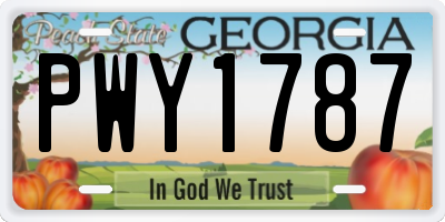 GA license plate PWY1787