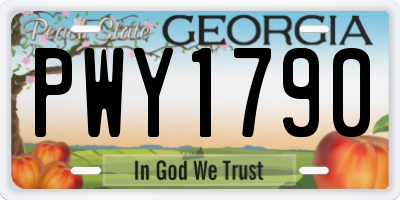 GA license plate PWY1790