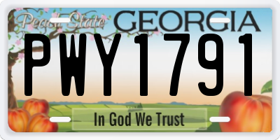 GA license plate PWY1791
