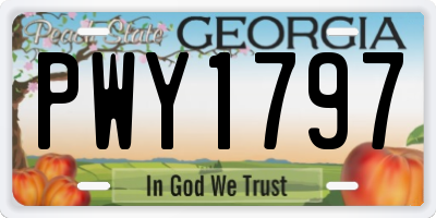 GA license plate PWY1797