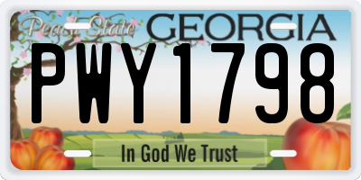 GA license plate PWY1798