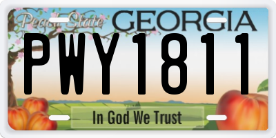 GA license plate PWY1811