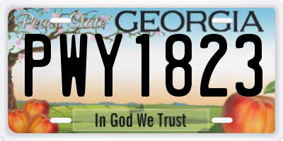 GA license plate PWY1823