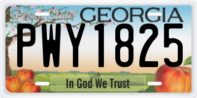 GA license plate PWY1825