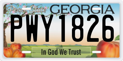 GA license plate PWY1826