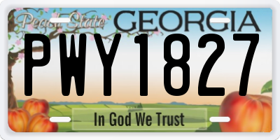 GA license plate PWY1827