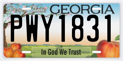 GA license plate PWY1831