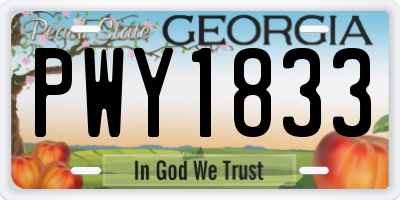 GA license plate PWY1833