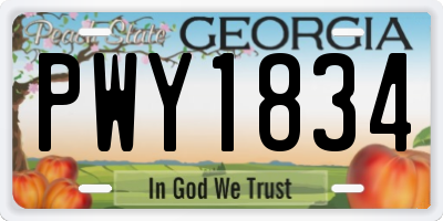 GA license plate PWY1834