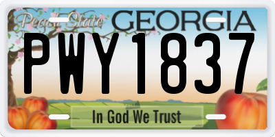 GA license plate PWY1837