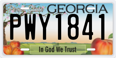 GA license plate PWY1841